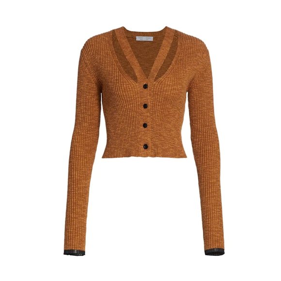 🚫SOLD Proenza Schouler White Label Mélange Knit Cropped Cardigan - Picture 2 of 9